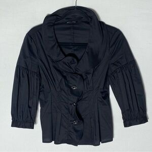 Samuel Dong Black Avant Garde Jacket Blouse Topper S